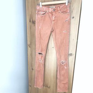 Free People distressed coral jeans 24